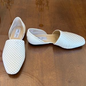 Jimmy Choo White / Silver Flats